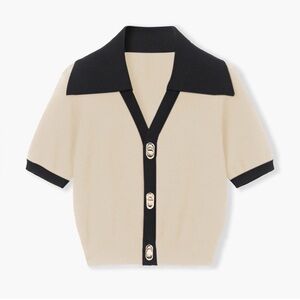 Commense Black and Cream Button Down Shirt